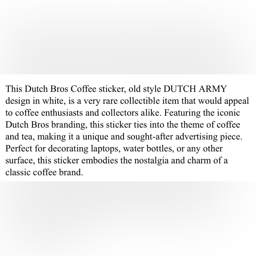 Dutch Bros Vintage White Sticker Trio - Picture 2 of 3